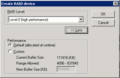 “创建 RAID 设备”对话框。