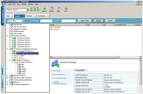 创建备份作业 - 备份管理器