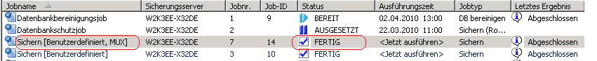 Jobstatus-Manager - Jobstatus - Fertig