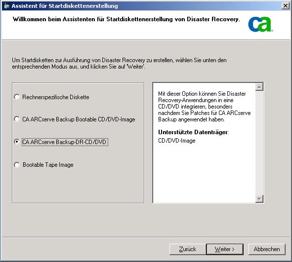 BSBAB---Option "CA ARCserve Backup DR CD/DVD"-scr-drow