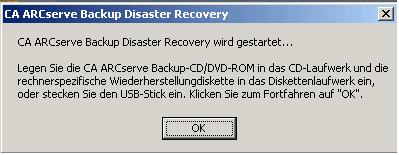 CA ARCserve-Datenträger einfügen