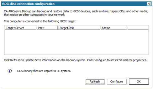 Konfiguration der Verbindung des iSCSI-Datenträgers mithilfe von Hilfsprogrammen