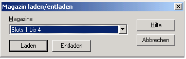 Dialogfeld "Laden/Entladen" Slots 0 bis 4 ist angegeben.