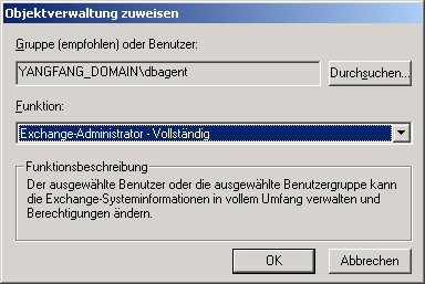 Dialogfeld "Kontrolle zuweisen" mit Anzeige der Rolle