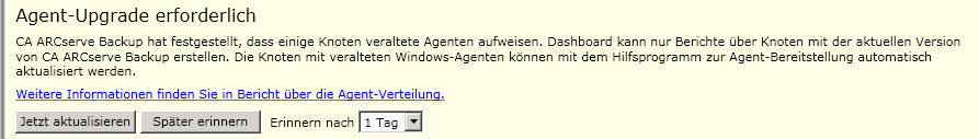 Agent-Upgrade-Warnung