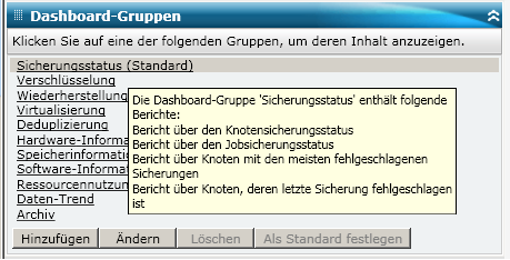 QuickInfo für Dashboard-Gruppen