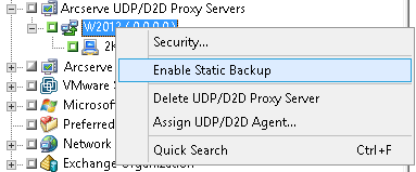 Enable Static Backup