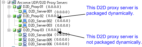 The proxy server is packaged dynamically.