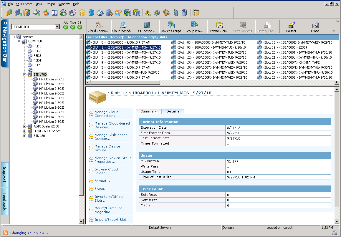 Device Manager window. Detailed information about media displays.