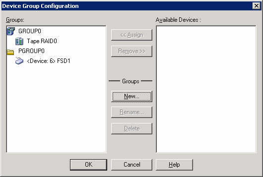 Device Group Configuration dialog.