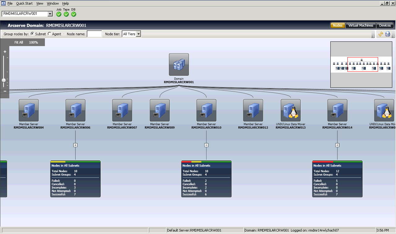 Infrastructure Visualization opens to Nodes View by default.