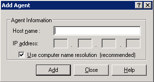 Central Agent Admin - Add Agent dialog.