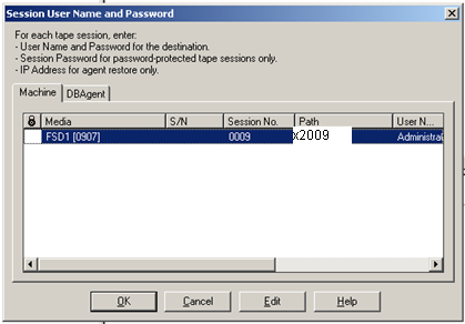 Session User Name and Password