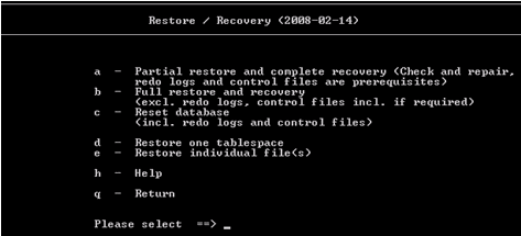 Recover and Restore using SAPDBA