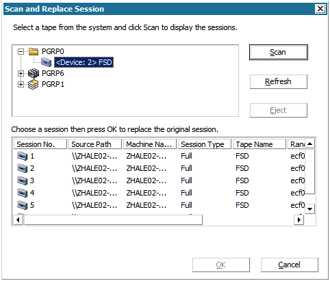 Scan and Replace Session