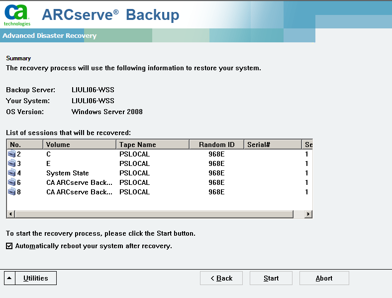 Verify Summary screen