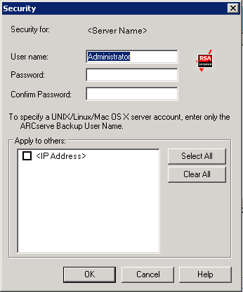 Security dialog