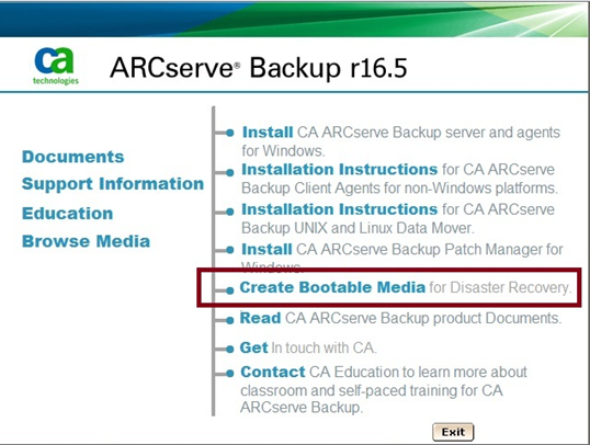 Create Book Kit Wizard - CA ARCServe Backup Installation Media