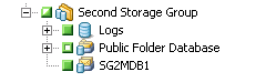 Restore source objects, storage group showing