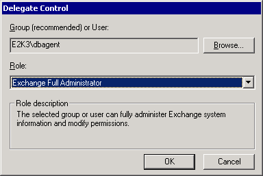 Delegate control dialog showing role