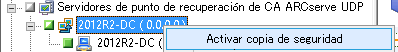 Activación de copia de seguridad estática