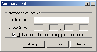 Cuadro de diálogo Agregar agente