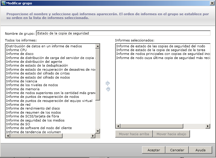 Grupo de panel: modificación