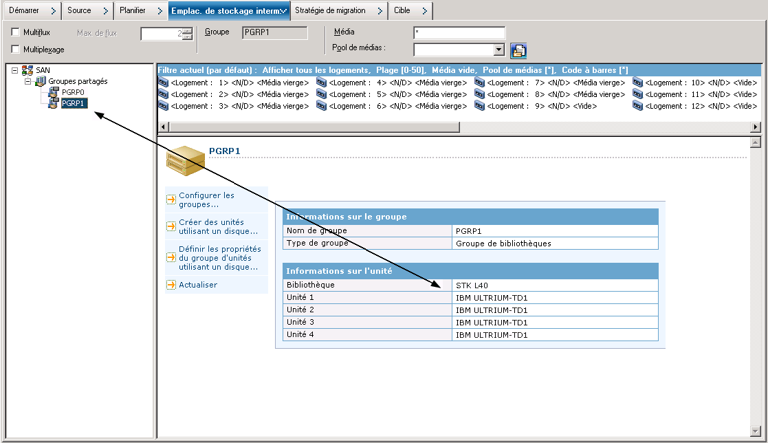 Stockage intermédiaire de la bibliothèque de groupe de périphériques