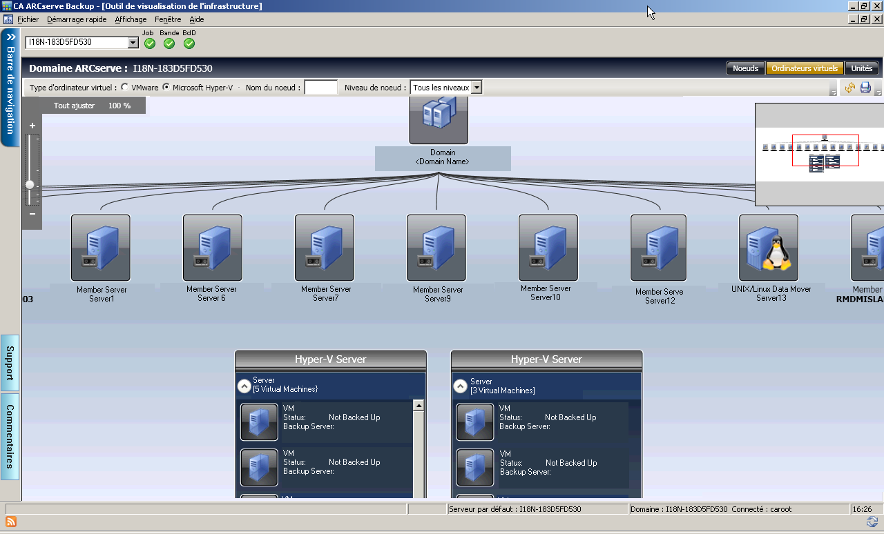 Vue d'ordinateur virtuel filtrée par type Hyper-V