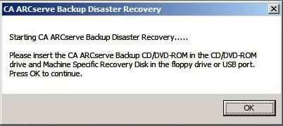 Insertion du média CA ARCserve
