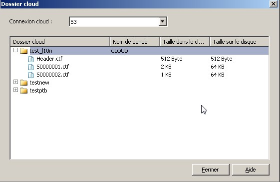 Rechercher dans le dossier cloud