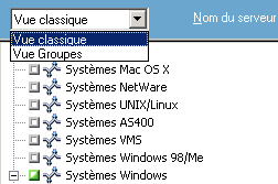 Vue classique du gestionnaire de sauvegarde