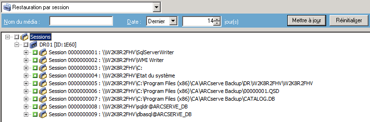 Restauration de Microsoft Echange par liste de sessions