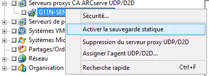 Activer la sauvegarde statique