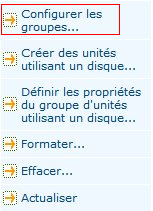 Gestionnaire d'unités - Configurer le raccourci de Groupes.