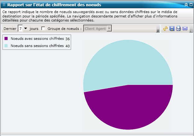 Rapport sur l'état de chiffrement des noeuds : Graphique à secteurs détaillé