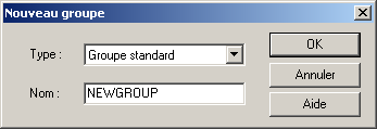 Boîte de dialogue Nouveau groupe