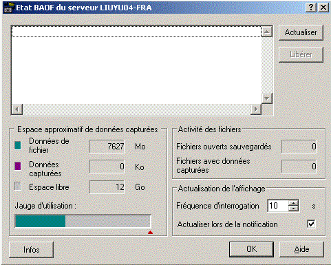 Etat de BAOF sur le serveur Windows