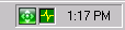 Barra delle applicazioni di Windows in cui viene visualizzata l'icona di notifica della manutenzione.