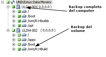 Backup del server dell'Utilità di spostamento dati. Definizione dell'origine.