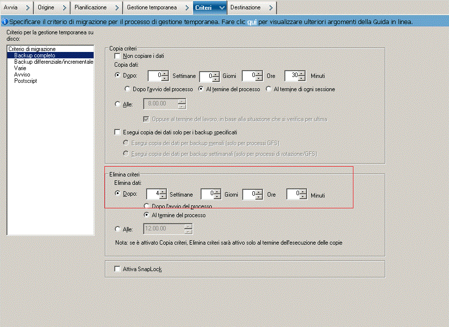 Backup Manager Policies Tab_Migration Policy for Custom Schedule for SFB