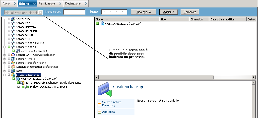 Gestione stato processi: il menu a discesa viene disattivato dopo l'invio di un processo.