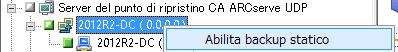 Abilita il backup statico