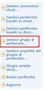 Gestione periferiche - Configurazione del collegamento ai gruppi