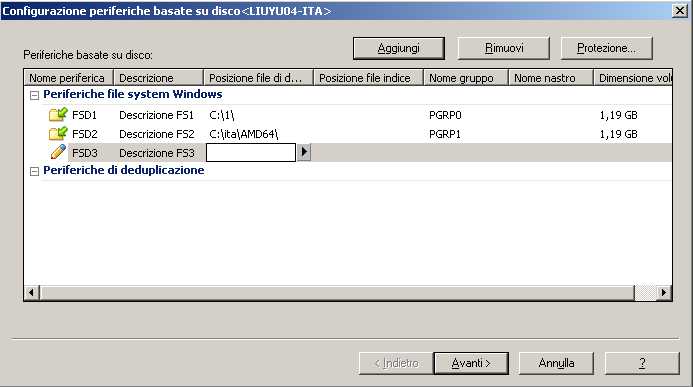 Configurazione periferiche basate su disco con FSD nuovo