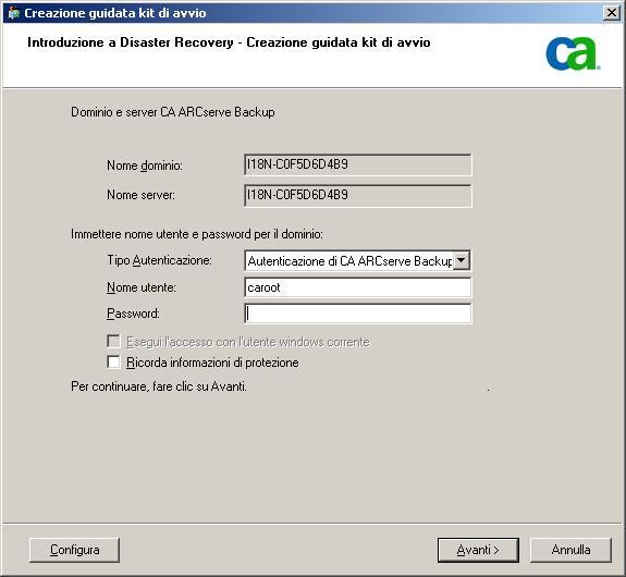 Creazione guidata kit di avvio