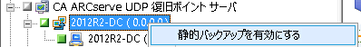 静的バックアップの有効化