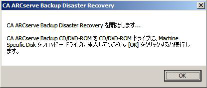 ［Disaster Recovery の起動］ダイアログ ボックス