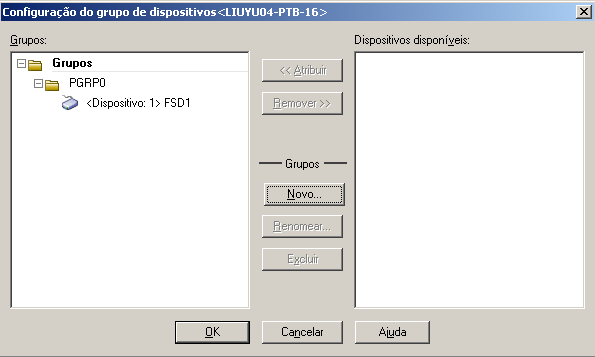 Caixa de diálogo Configuração de grupo de dispositivos