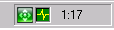 Bandeja do sistema do Windows mostrando o ícone de bandeja de notificação de notificação.